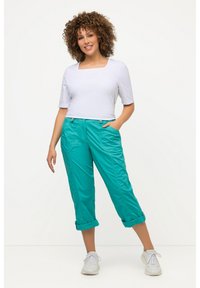 Ulla Popken 7/8 RETROUSSABLE POCHES - Kalhoty - classic turquoise