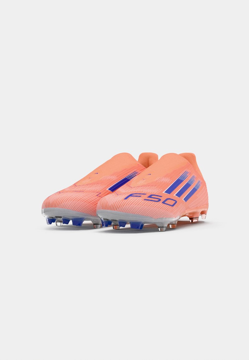 adidas Performance F50 LEAGUE LACELESS FIRM GROUND FOOTBALL BOOTS -  Firm-ground football boots - beam orange/lucid blue/footwear white/orange -  Zalando