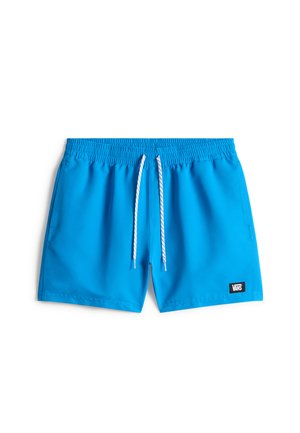 Pantaloncini da bagno blu realizzati in tessuto leggero e ad asciugatura rapida. Presentano una vita elasticizzata, coulisse bianca e un piccolo logo Vans nero.