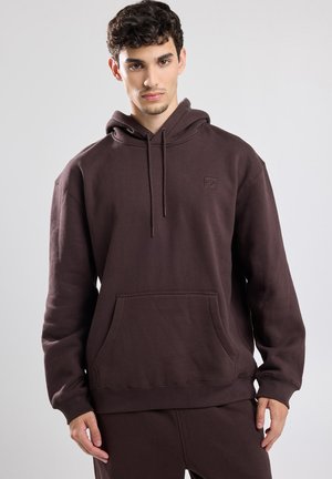Felpa con cappuccio - dark brown