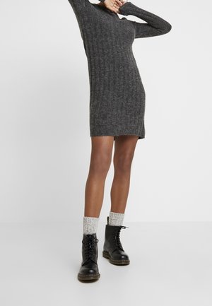 Gebreide jurk - mottled dark grey