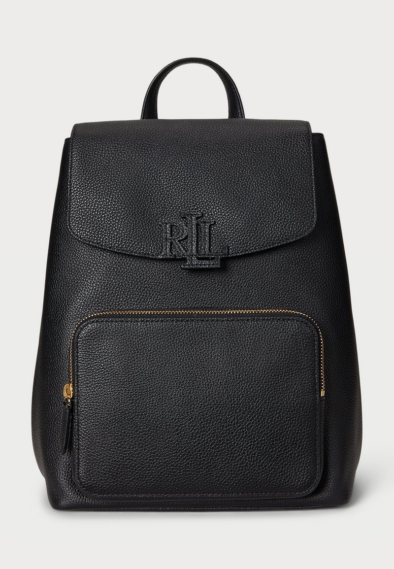 Lauren Ralph Lauren PEBBLED LEATHER MEDIUM CAMERYN BACKPACK - Vandrerygsække - black