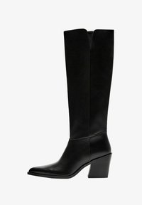 Bershka HIGH-HEEL Bottes de cowboy motard black/noir ZALANDO
