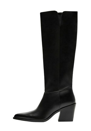 Bershka HIGH-HEEL  - Cowboy-/Bikerlaarzen - black