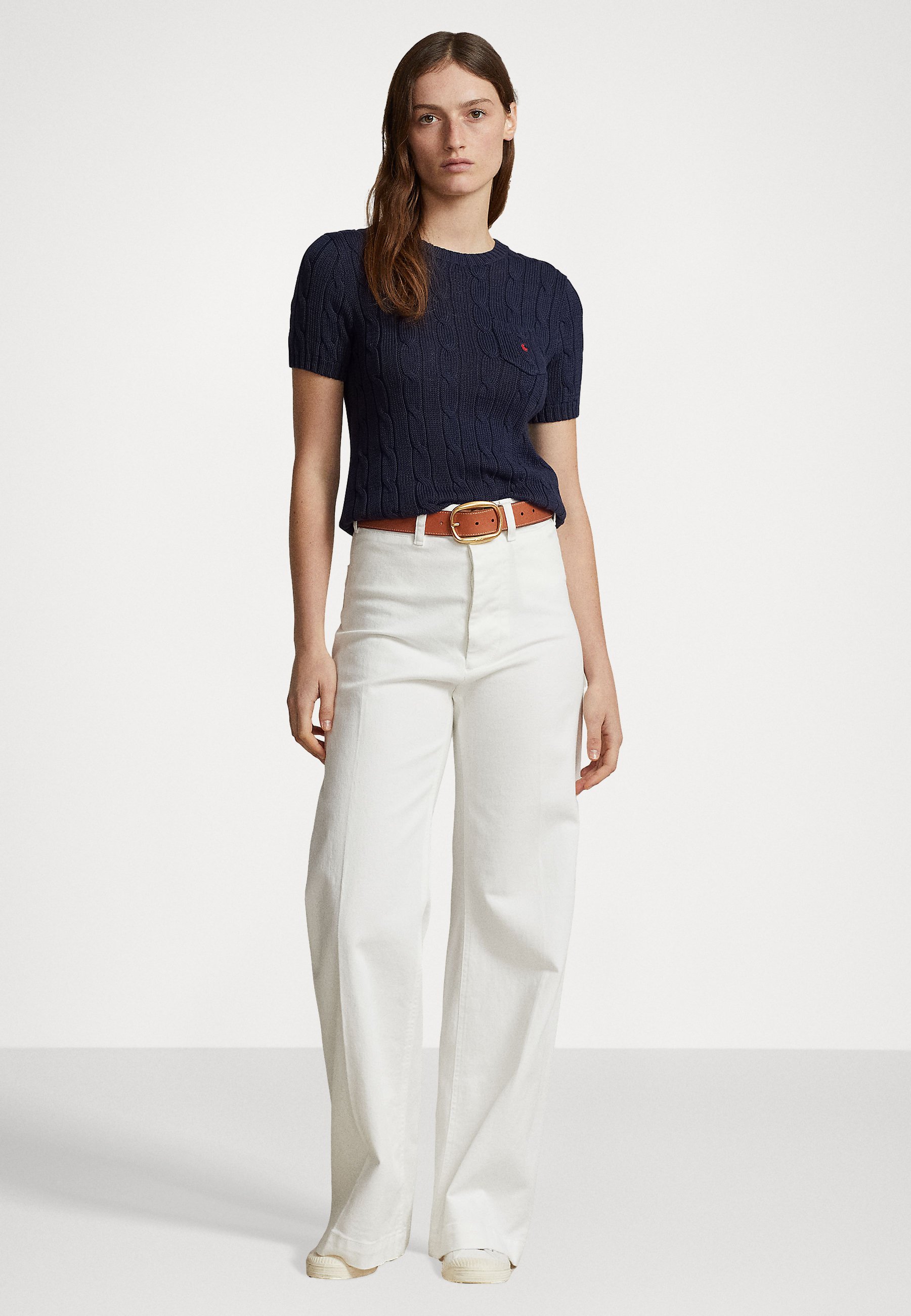 Polo Ralph Lauren Cable Knit Cotton Short Sleeve Sweater - Basic T