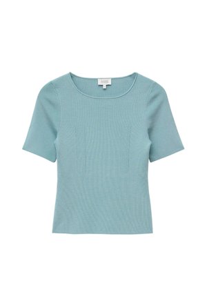 & OTHER STORIES, & OTHER STORIES SLIM KNITTED T-SHIRT - T-shirt basic - steel blue