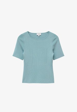 & OTHER STORIES, & OTHER STORIES SLIM KNITTED T-SHIRT - T-shirt basic - steel blue