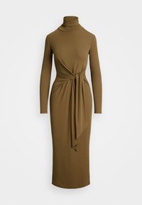 Lauren Ralph Lauren TIE-FRONT TURTLENECK DRESS - Neulemekko - honey tan
