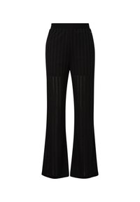 REGULAR SEMITRANSPARENTE MIT STRUKTURMUSTER - Pantalon classique - schwarz