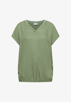 Cecil, KURZARM BLUSENSHIRT MIT STRUKTURMIX - Bluse - deep matcha green
