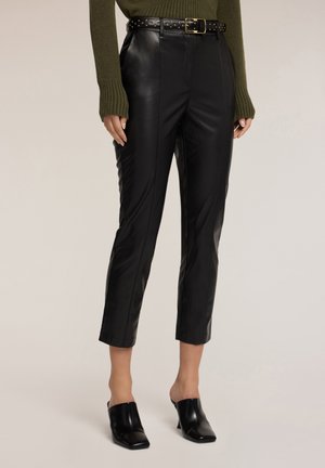 SLIM FIT  - Lederhose - nero