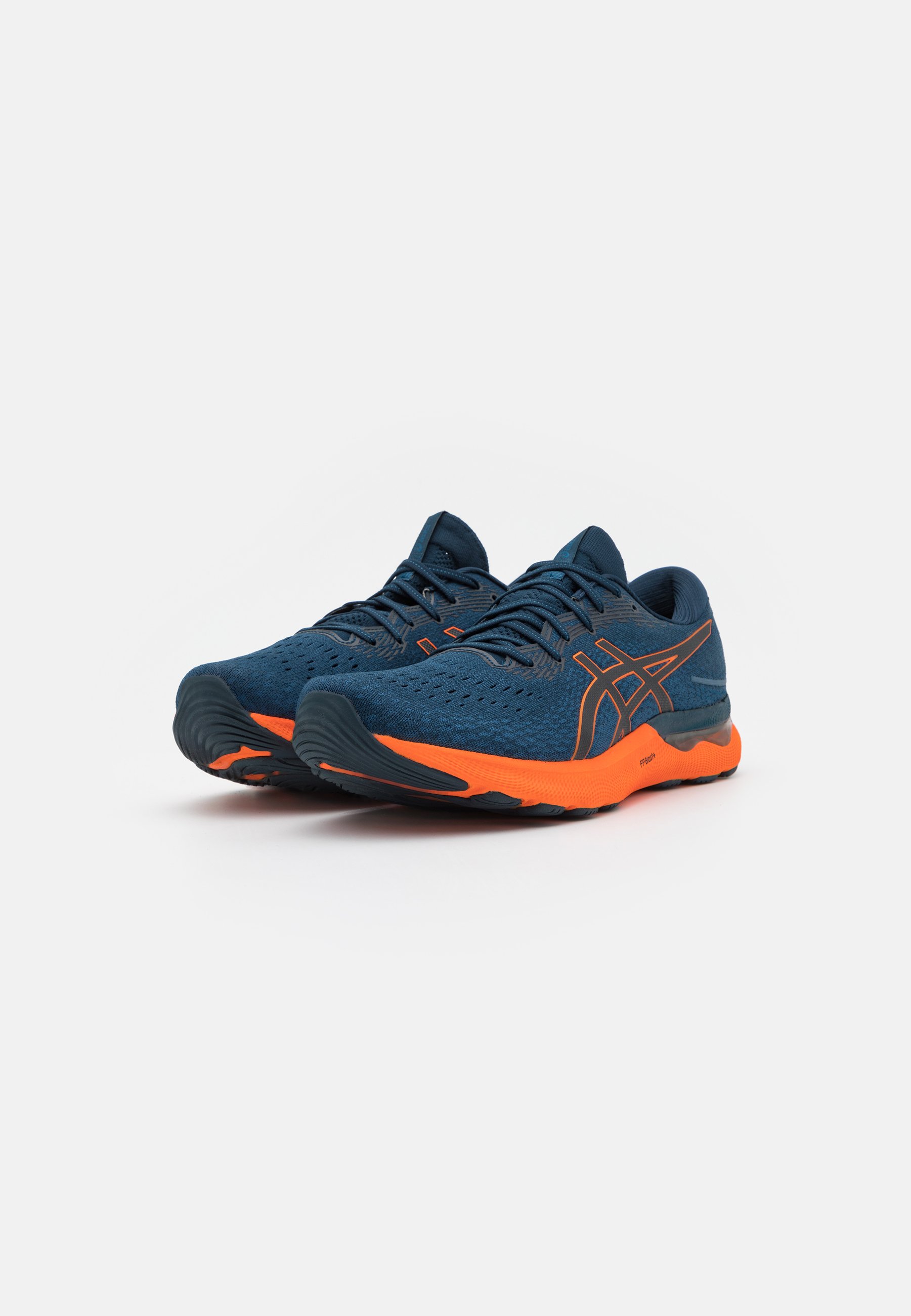ASICS GEL NIMBUS 24 - Hardloopschoenen neutraal - french blue/shocking  orange/donkerblauw - Zalando.nl