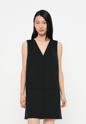 V NECK MINI SHIFT DRESS - Vestido informal - black