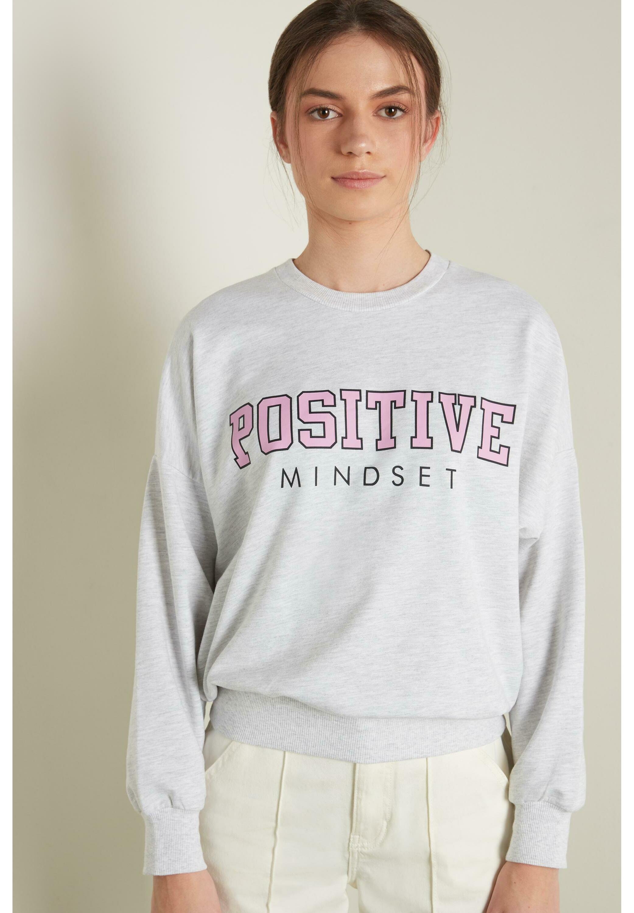 Tezenis MIT ÜBERSCHNITTENER SCHULTER - Sudadera - u light grey blend  positive print/gris claro - Zalando.es