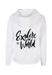 Merchcode WORDING-EXPLORE THE WORLD EVERYDAY - Mikina s kapucí - white