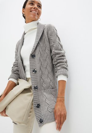 bonprix SCHALKRAGEN UND ZOPFMUSTER - Gilet - grey
