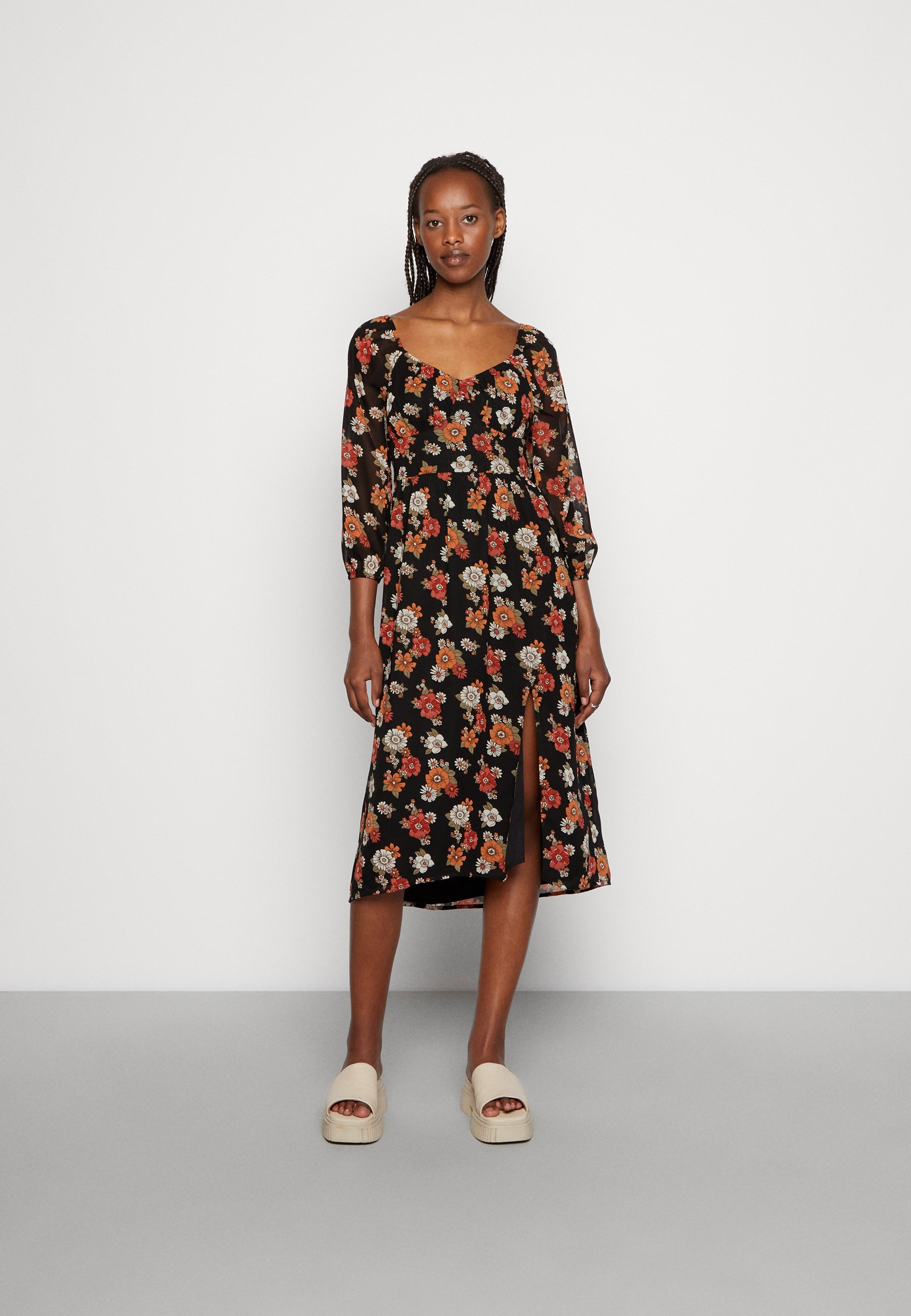 hollister midi dresses Flutter Sleeve Double-Tie Midi Dress
