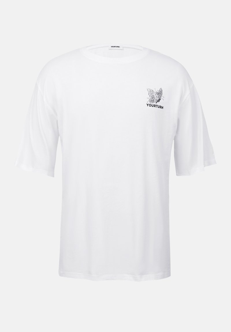 YOURTURN T-shirt print wit YOURTURN T-shirt print wit