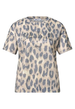 Street One, T-SHIRT IM AUSBRENNER-LOOK MIT LEO-PRINT - T-shirt imprimé - timeless beige