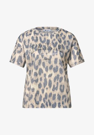 Street One, T-SHIRT IM AUSBRENNER-LOOK MIT LEO-PRINT - T-shirt imprimé - timeless beige