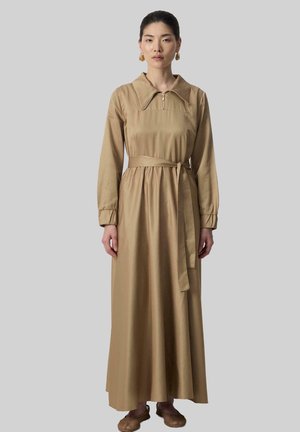 ZIPPERED COLLAR - Maxi dress - beige