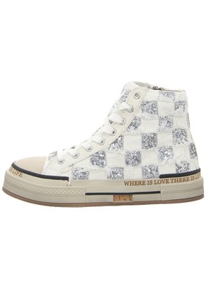 SNEAKER - High-top trainers - square febric white