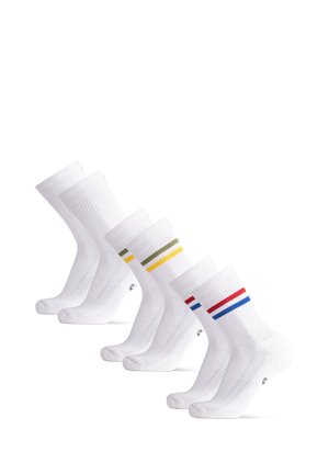 CREW 3 PACK - Chaussettes de sport - green yellow stripes/red blue stripes/white