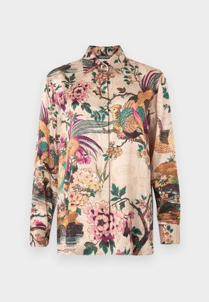 SHIRT ORIENTAL BIRD - Blúzka so zapínaním na gombíky - beige/multi color