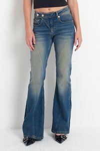 The Ragged Priest - ROXY - Džínsy bootcut - dirty wash Miniatúrny obrázok 1