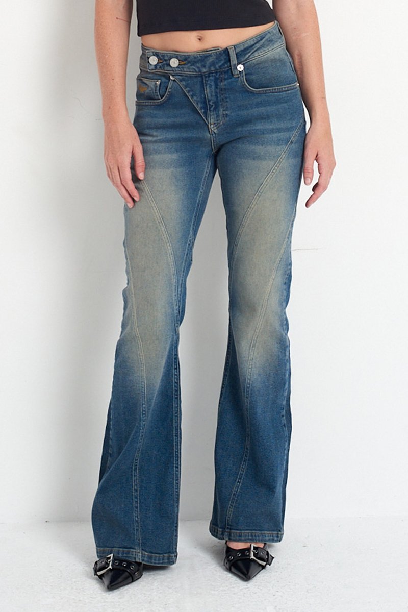 The Ragged Priest - ROXY - Džínsy bootcut - dirty wash, Zväčšiť