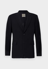 Marineblazer aus glattem Stoff mit Reverskragen, Einzelknopfverschluss, zwei vorderen Taschen und einem dezenten Innenfutter.