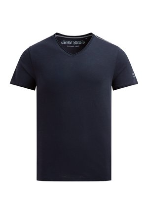 Camp David, CAMP DAVID BASIC T-SHIRT MIT V-NECK UND PRINT - Print T-shirt - blue navy