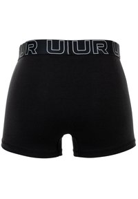 Schwarze Baumwoll-Boxershorts mit breitem elastischem Bund, auf dem der Text "UUR" in Weiß steht. Verfügt über eine glatte Textur und eine klassische Passform.