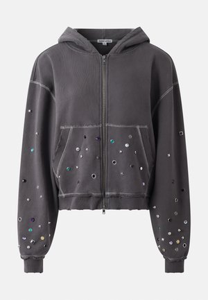 Jaded London RHINESTONE EMBELLISHED OVERSIZED HOODIE - Φούτερ με φερμουάρ - grey