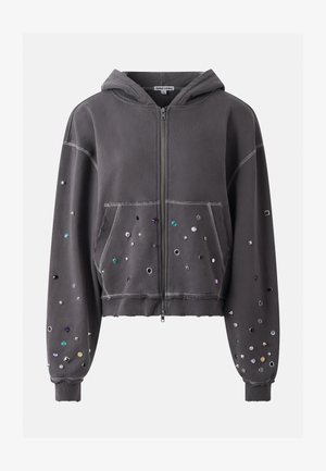 Jaded London RHINESTONE EMBELLISHED OVERSIZED HOODIE - Φούτερ με φερμουάρ - grey