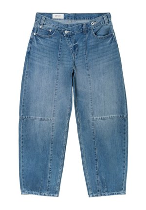 Stradivarius, CROSSOVER WAIST BARREL JEANS - Jean baggy - used denim