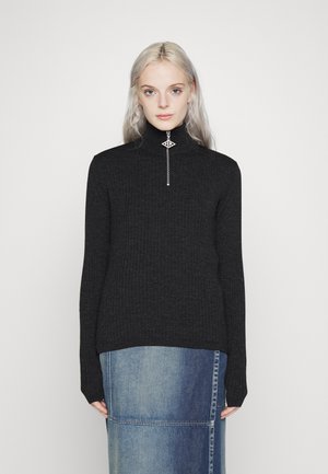 HALF ZIP - Jumper - black