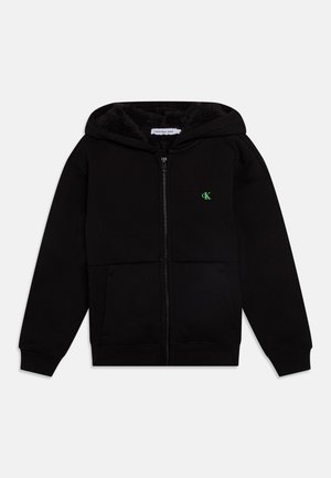 Calvin Klein Jeans GLOW IN A DARK TEDDY ZIP THROUGH - Felpa con zip - black