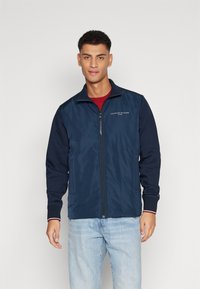 Tommy Hilfiger - LOGO MIX MEDIA STAND ZIP - Summer jacket - desert sky Thumbnail Image 1