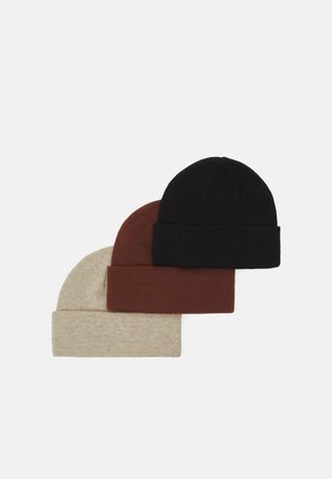 3 PACK UNISEX - Bonnet - black/beige/brown