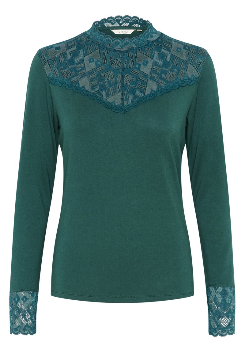 Cream Longsleeve turquoise