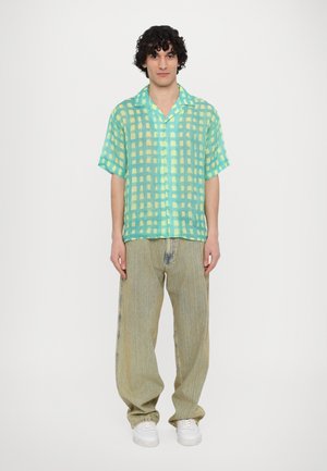 CHECK BOWLING SHIRT REGULAR FIT UNISEX - Skjortebluser - stone blue/yellow