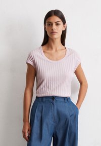 Marc O'Polo POINTELLE- SLIM  - T-shirt basic - pale lilac
