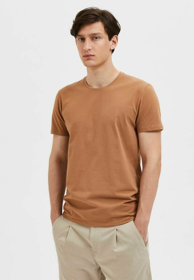 Selected Homme SLHMORGAN SS O-NECK TEE W NOOS - T-Shirt basic - bright