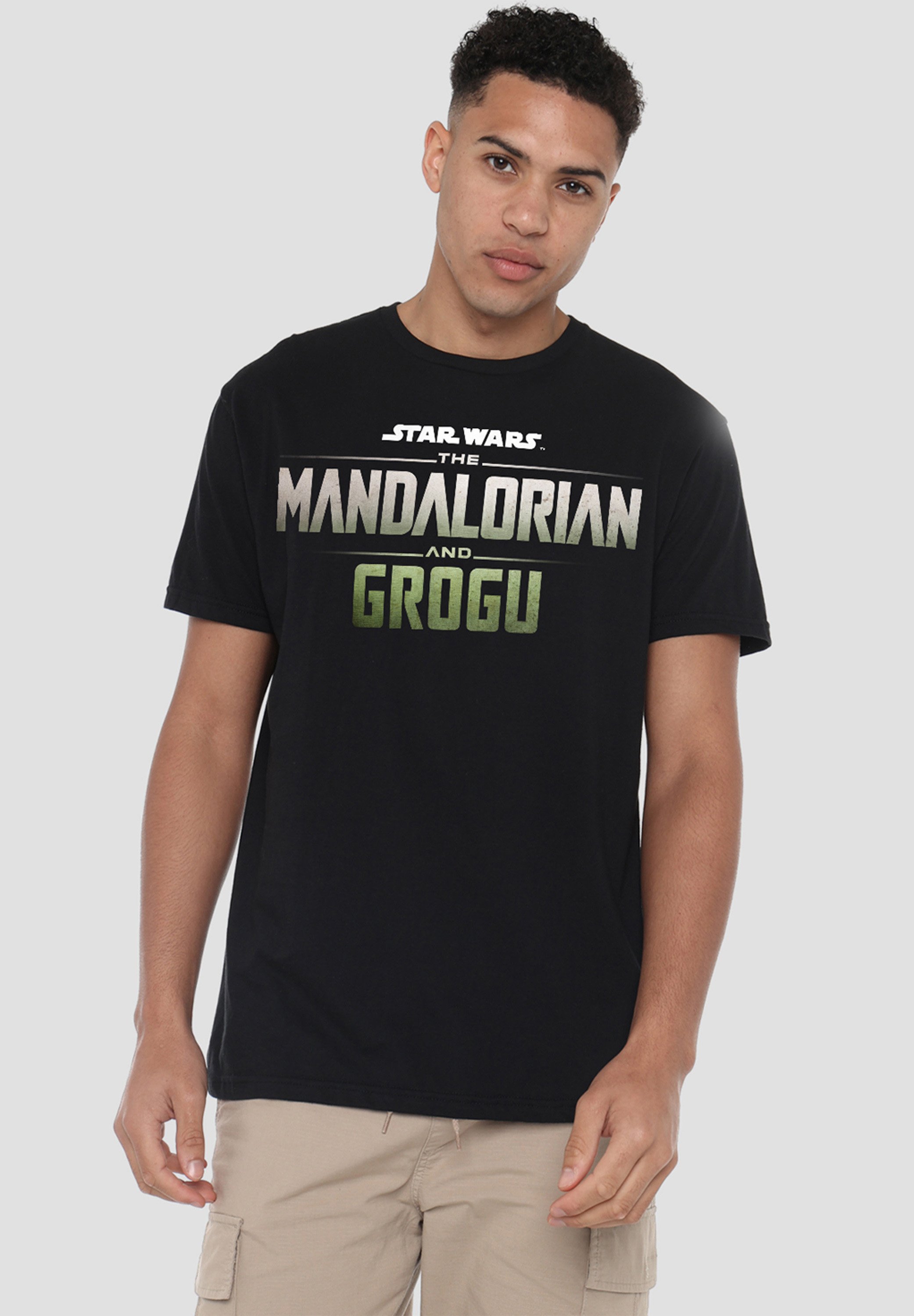 Star Wars THE MANDALORIAN GROGU MOVIE LOGO - Print T-shirt - black