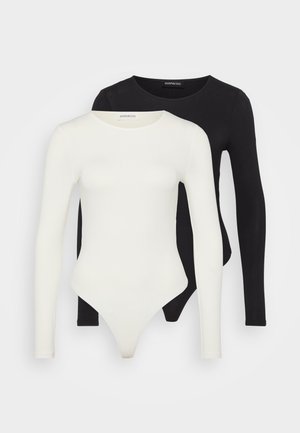 2 PACK - T-shirt à manches longues - black/off-white