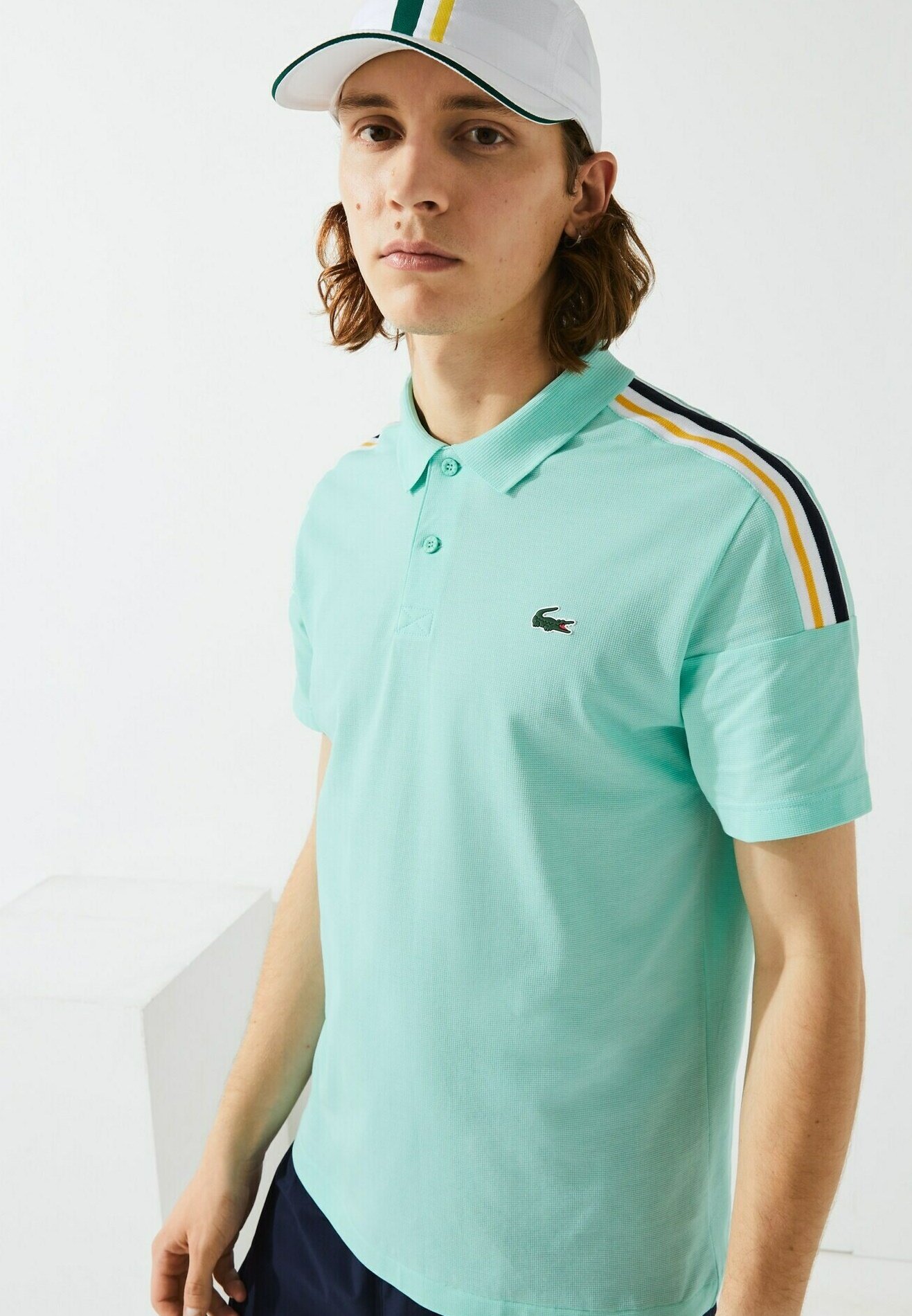 polo lacoste bleu vert