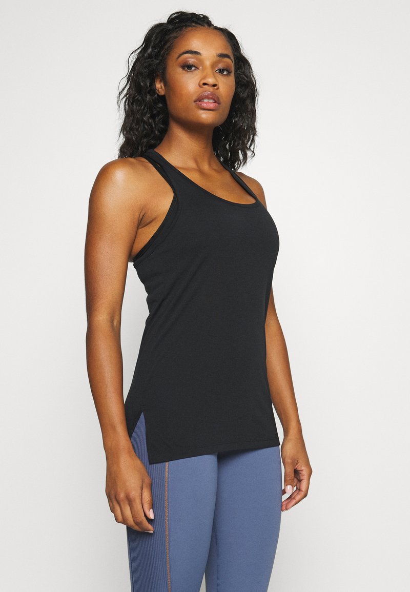 Nike Performance YOGA LAYER TANK Sport Tshirt black/schwarz
