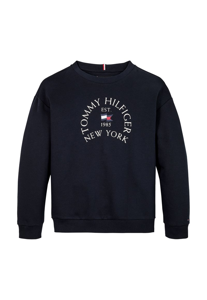 New York Tommy Hilfiger Felpa Nera Felpa Con Cappuccio E Logo