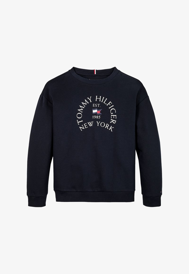New York Tommy Hilfiger Felpa Nera Felpa Con Cappuccio E Logo
